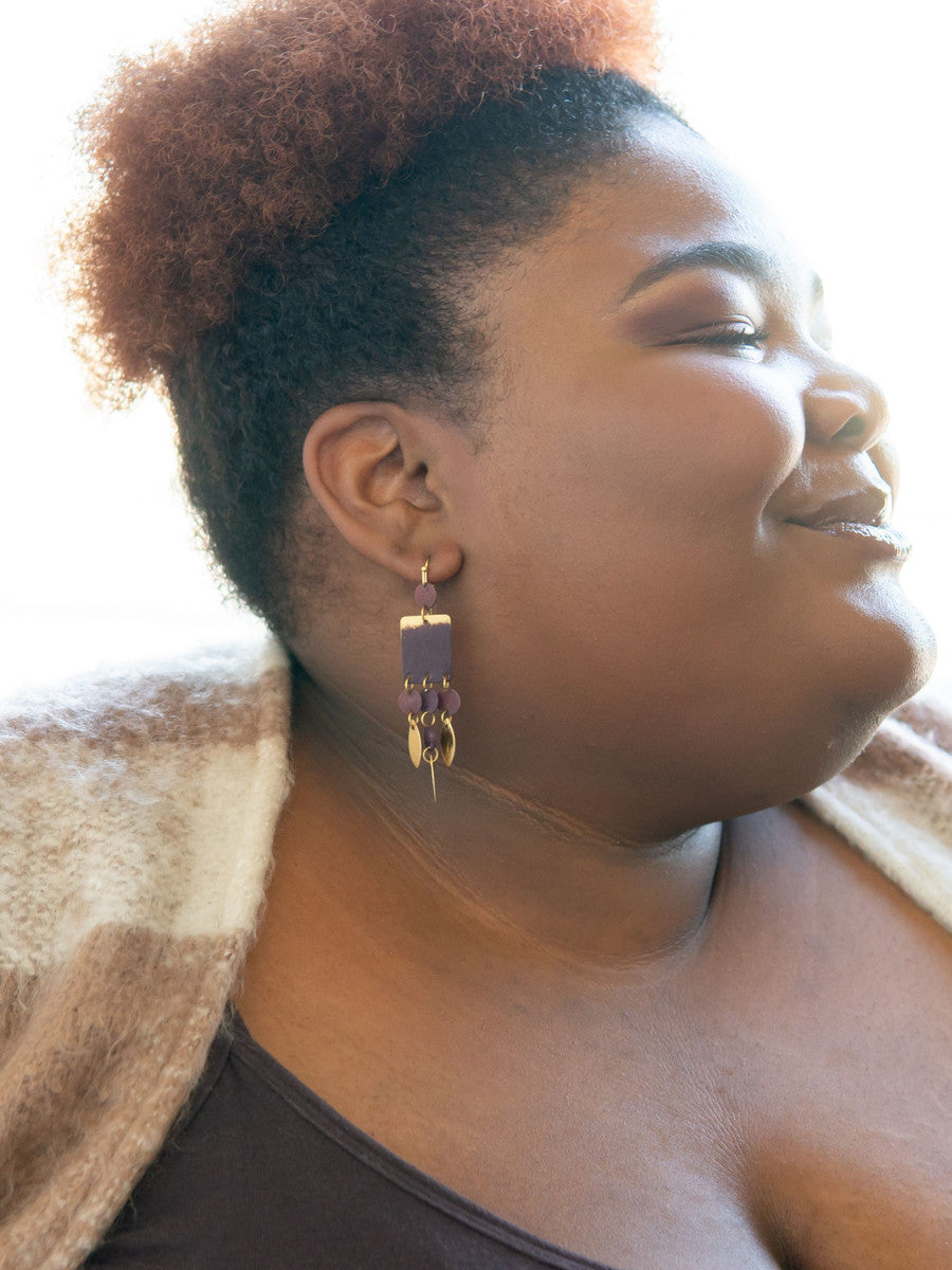 earthy red brass earrings | Fair Anita