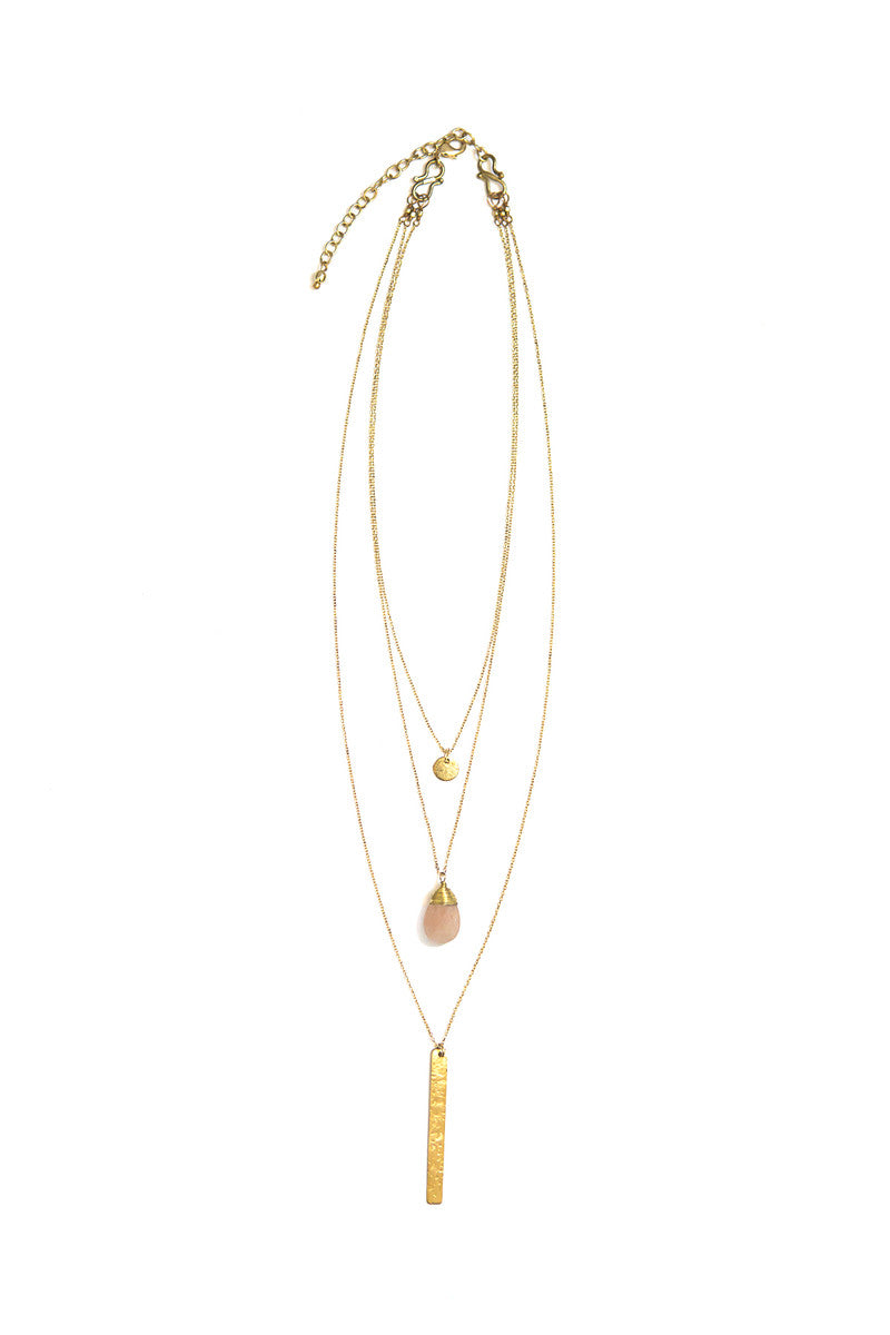 easy convertible layered necklace in brass | Fair Anita