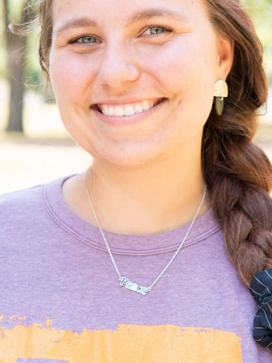 enameled peace word necklace | Fair Anita