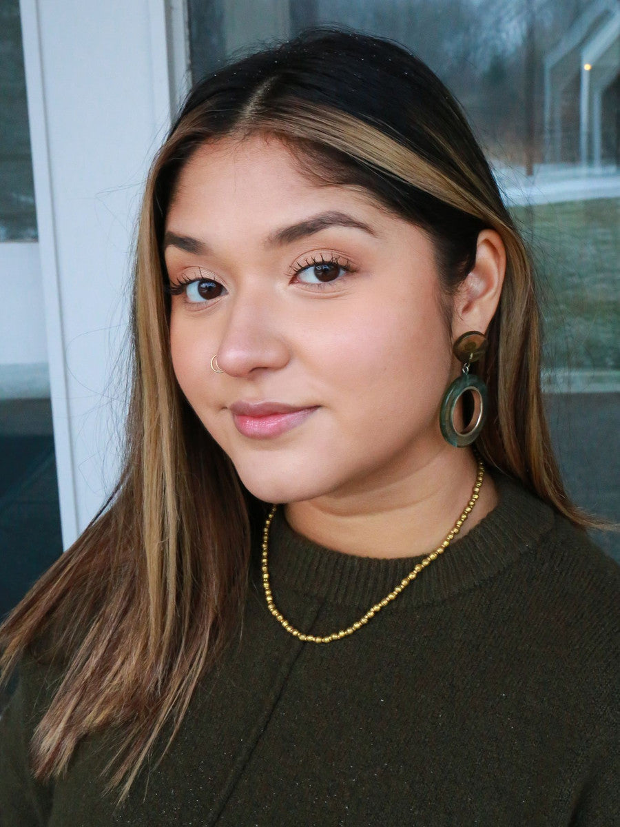 ethically made upcycled brass short necklace | Fair Anita
