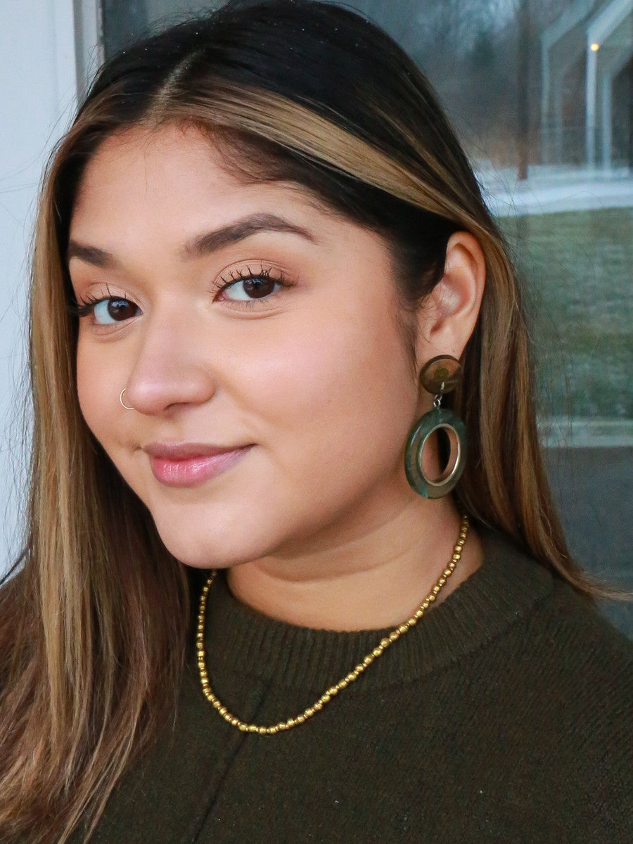 ethically made upcycled brass short necklace | Fair Anita