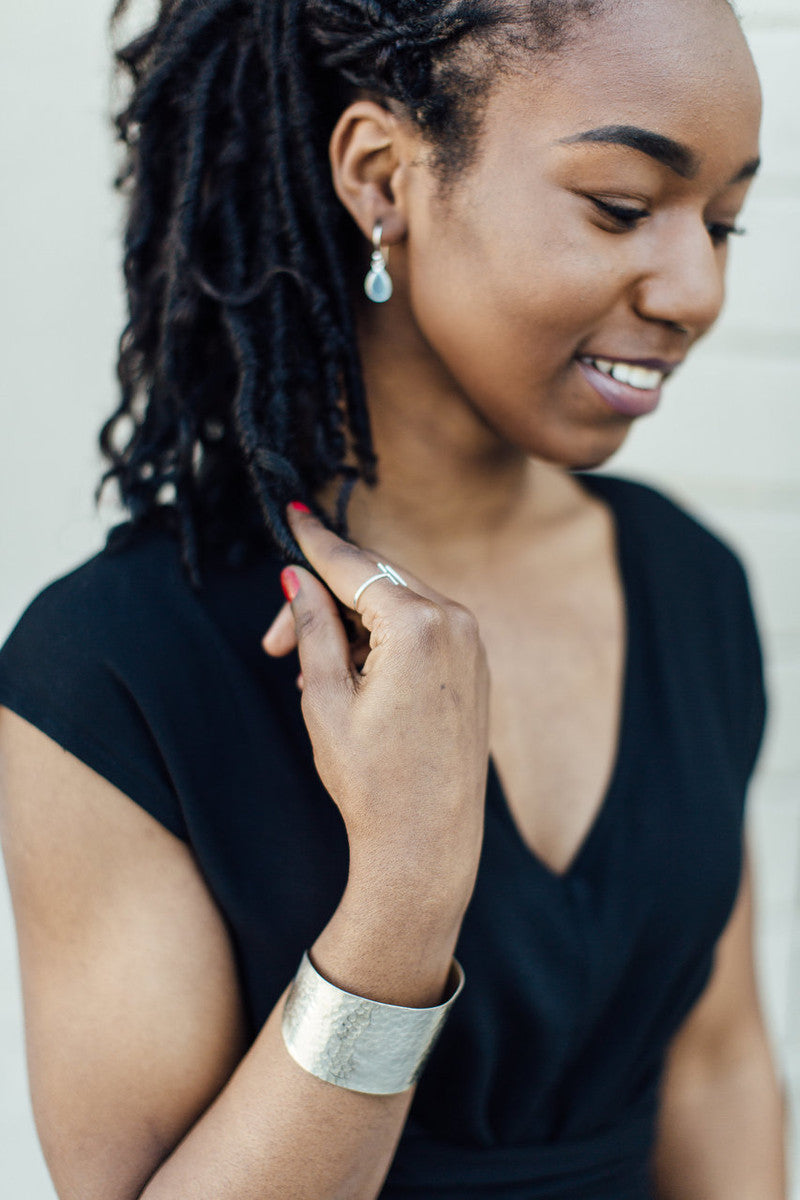 Sterling silver and aqua stone earrings | Fair Anita