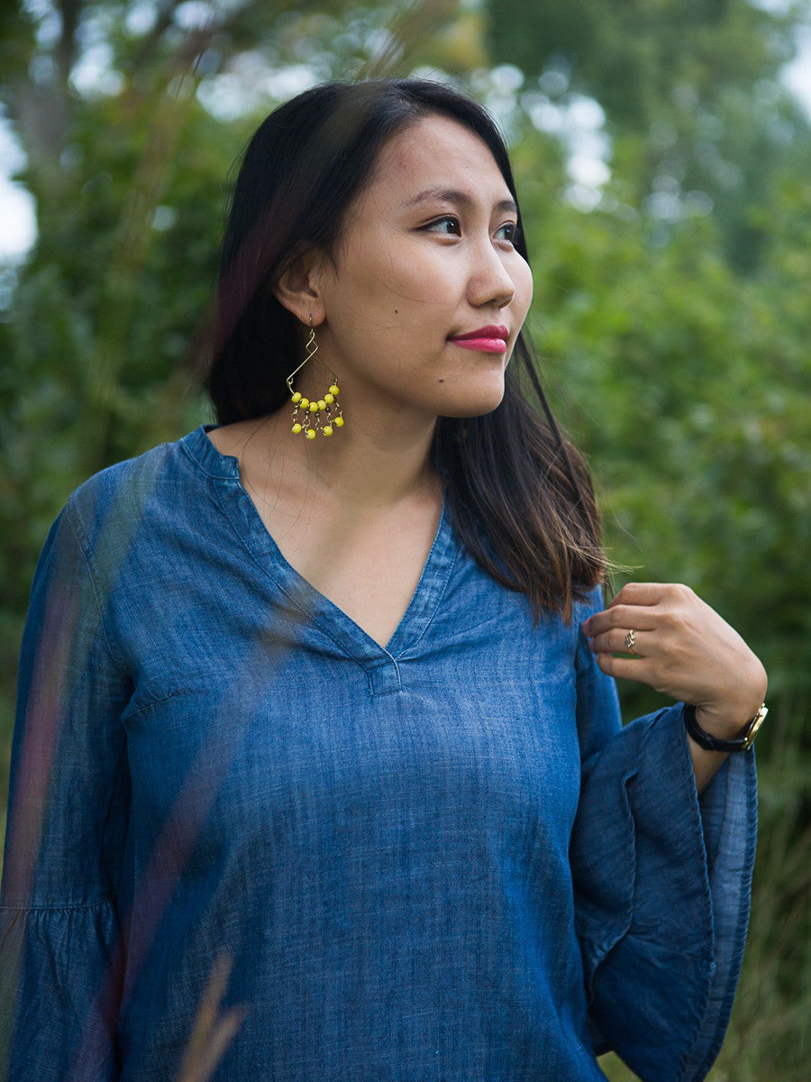 funky yellow big earrings | Fair Anita