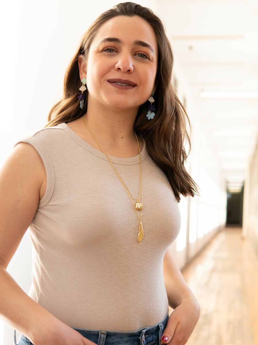 gold drop double strand necklace | Fair Anita