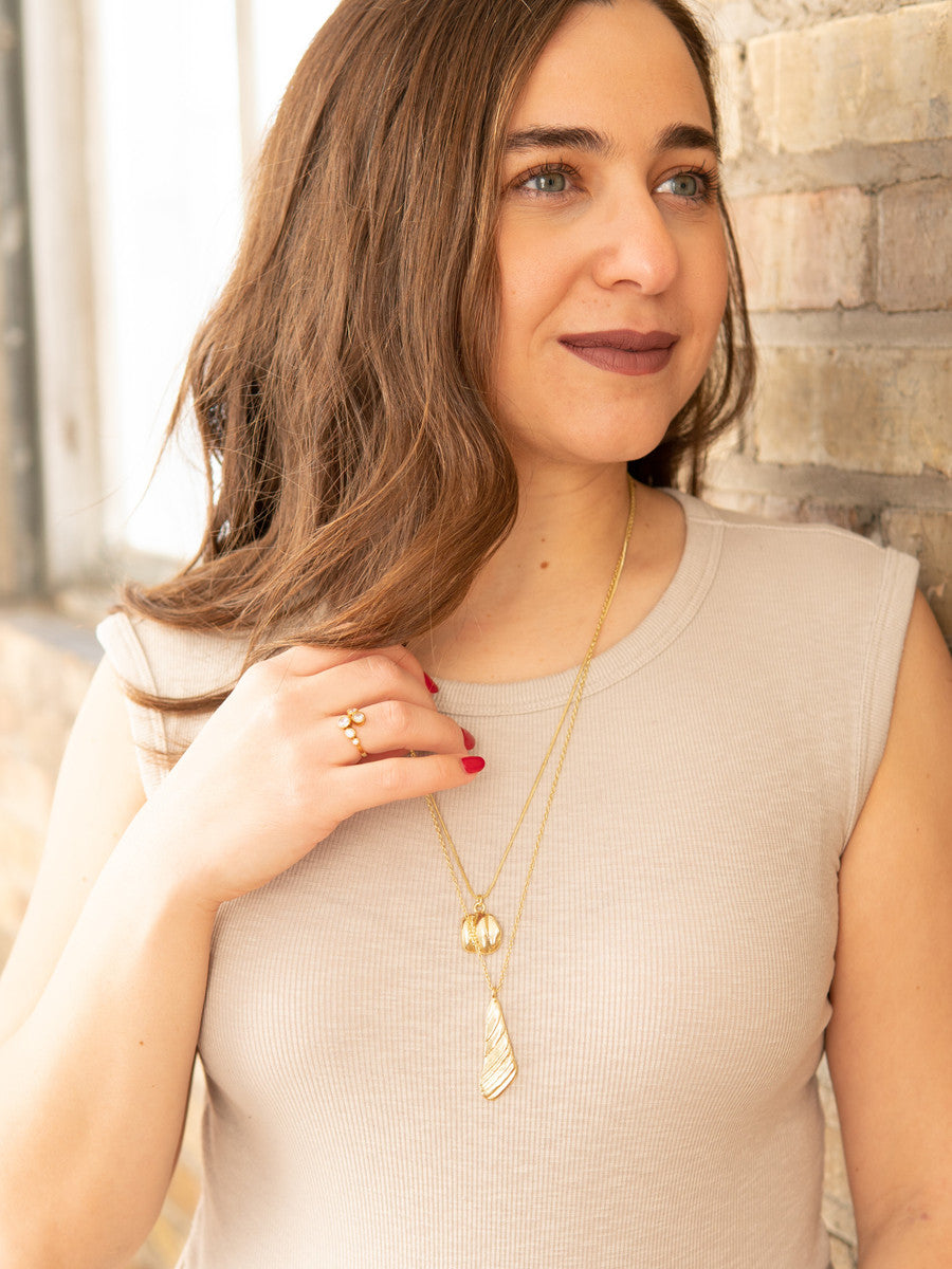 gold drop double strand necklace | Fair Anita