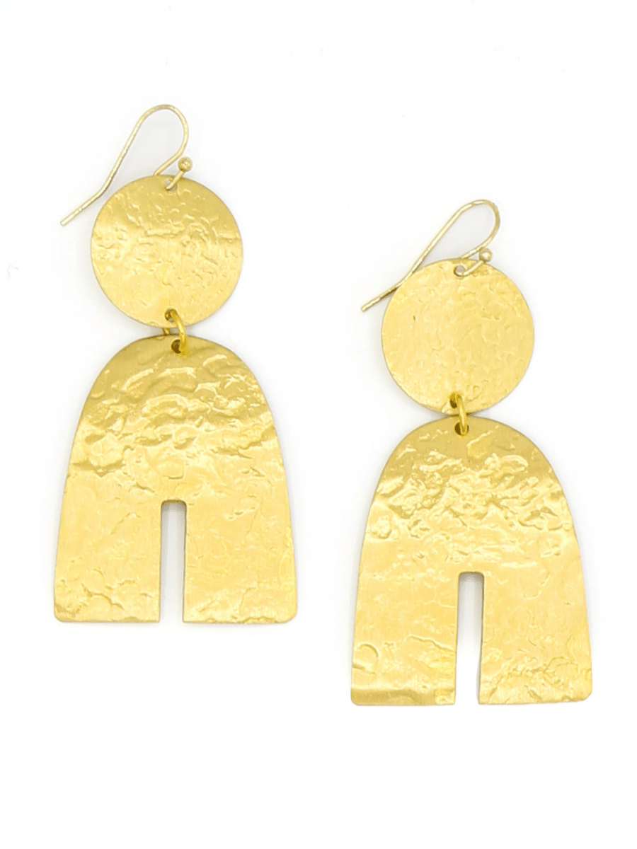 statement geometric U earrings gold _Fair Anita