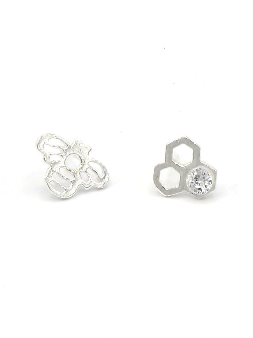 honey bee studs ethically-made silver | Fair Anita