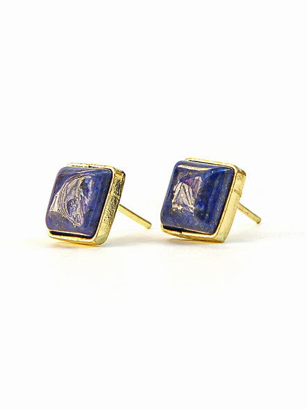 Lapis Squared Studs