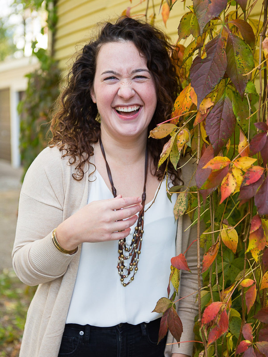 layered mixed metal necklace with upcycled leather | Fair Anita