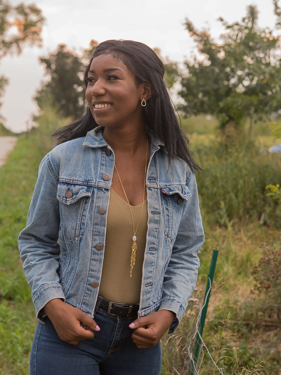 leaf tassel necklace | Fair Anita