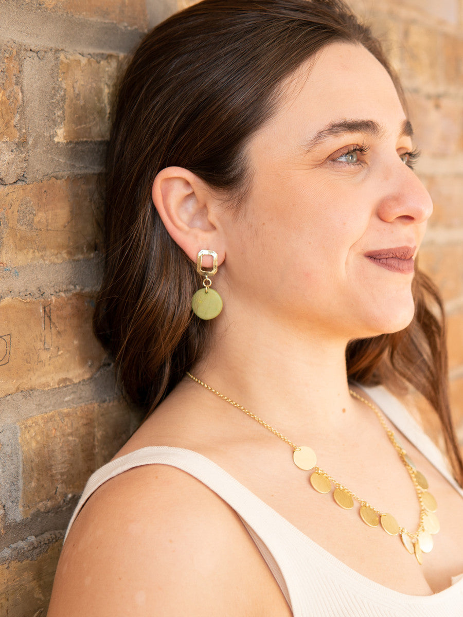light green mid mod earrings | Fair Anita