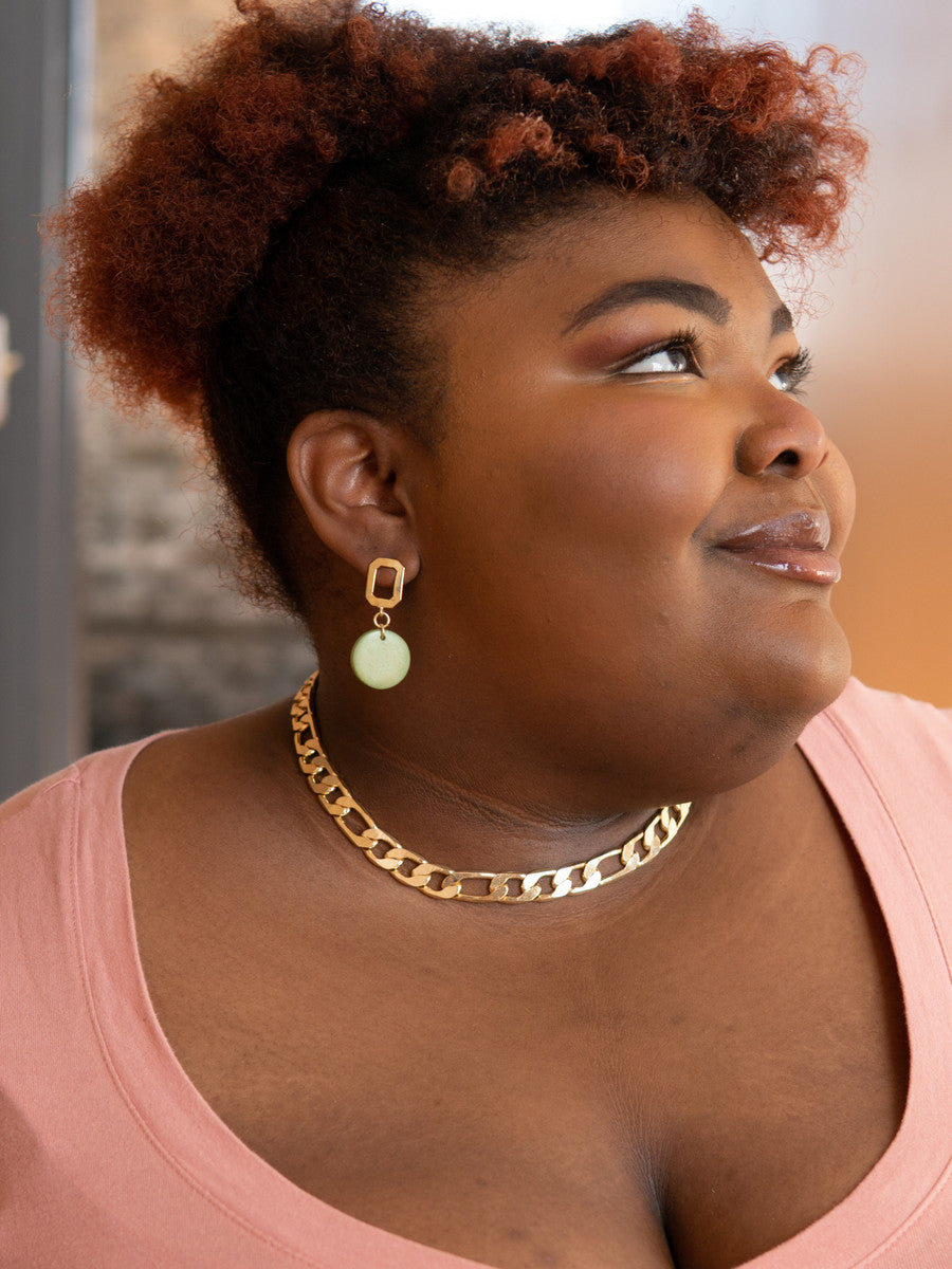 light green mid mod earrings | Fair Anita