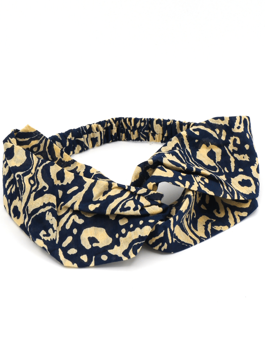 fair trade elastic knot headband blue | Fair Anita