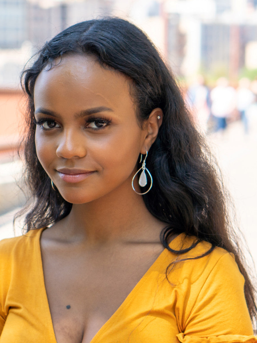 medium drop earrings mother of pearl | Fair Anita