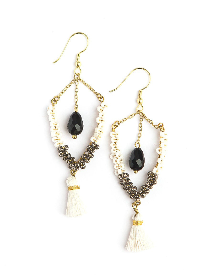 Black and white statement earrings | Fair Anita