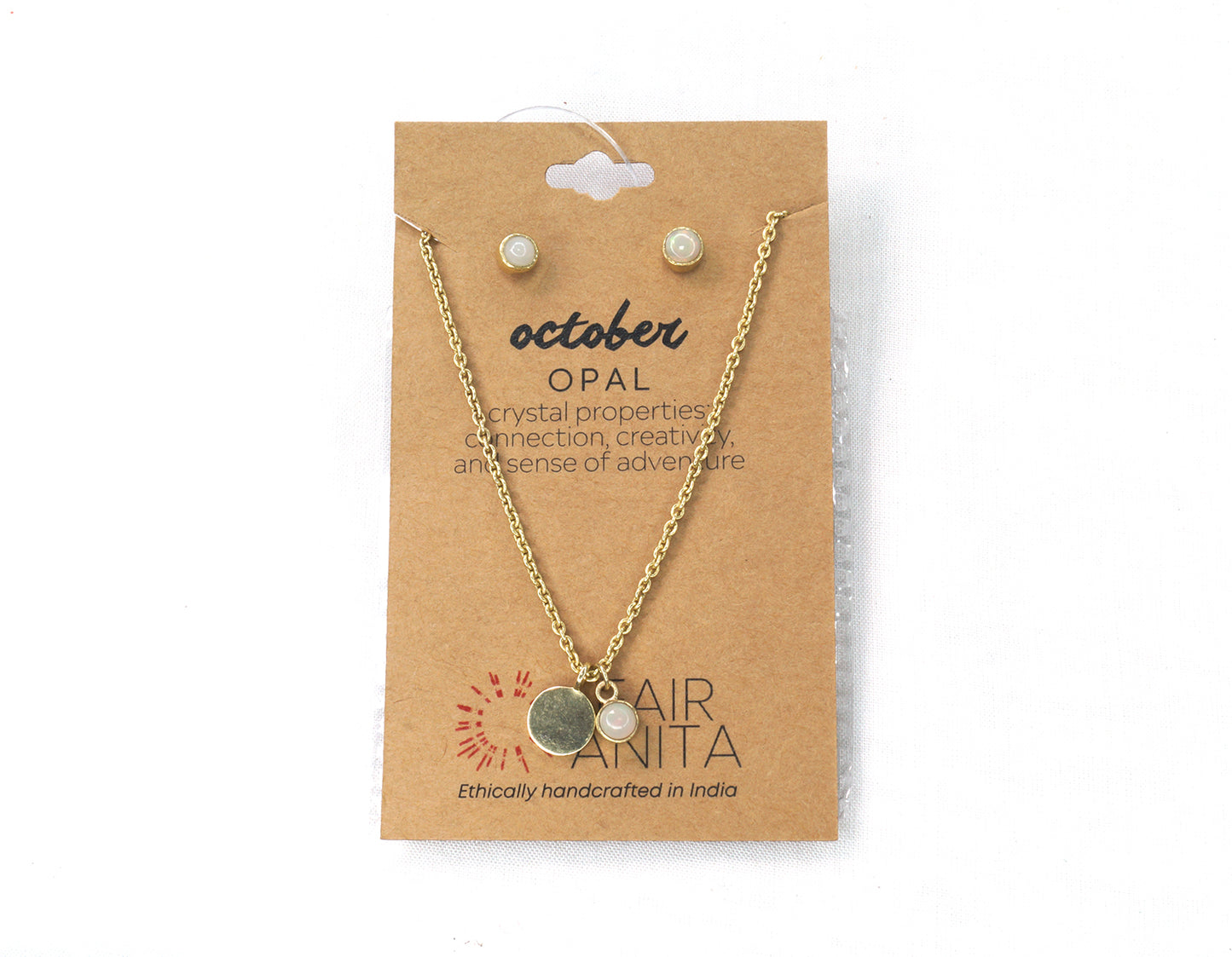 Birthstone Crystal Necklace and Earring Set