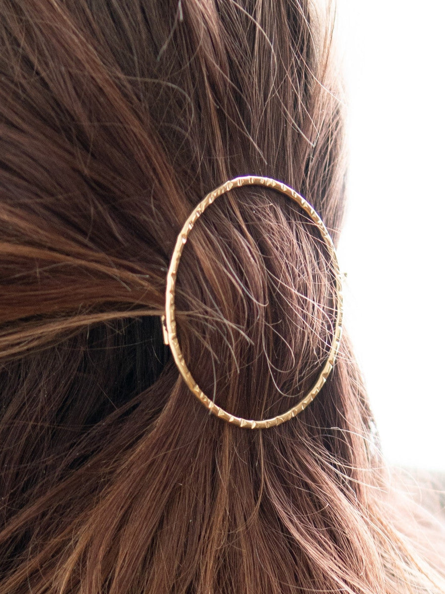 oversized open circle brass barrette | Fair Anita