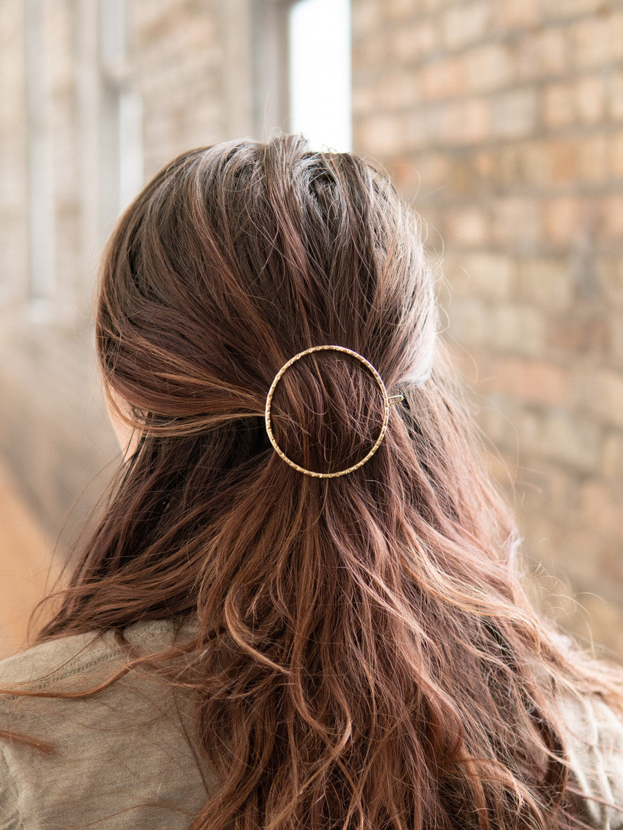 oversized open circle brass barrette | Fair Anita