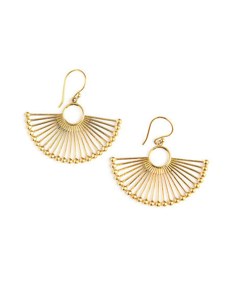 Palm Leaf Fan Earrings