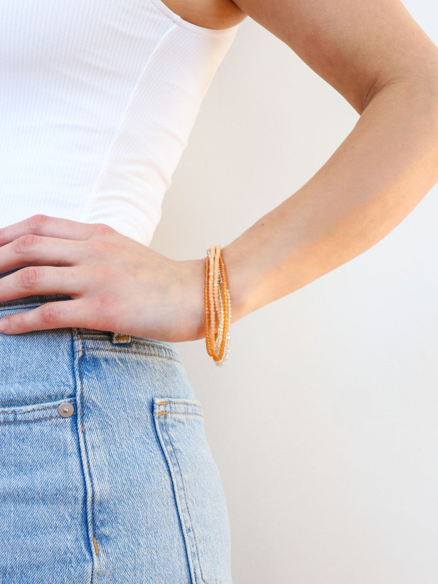 peach multistrand sparkly bracelet | Fair Anita