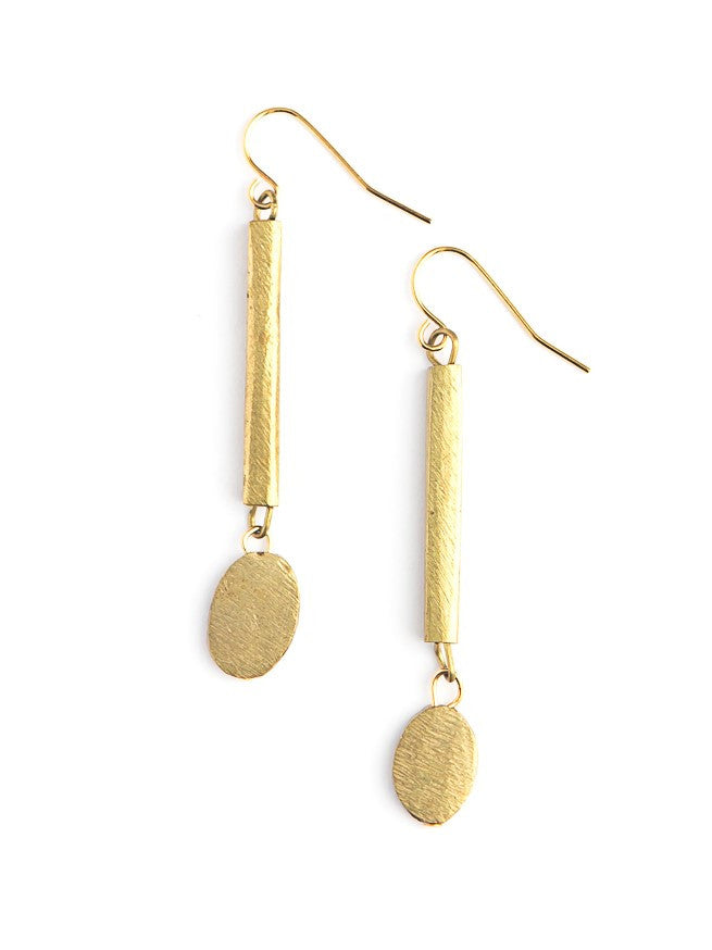 Gold drop artillery earring. Fair Anita