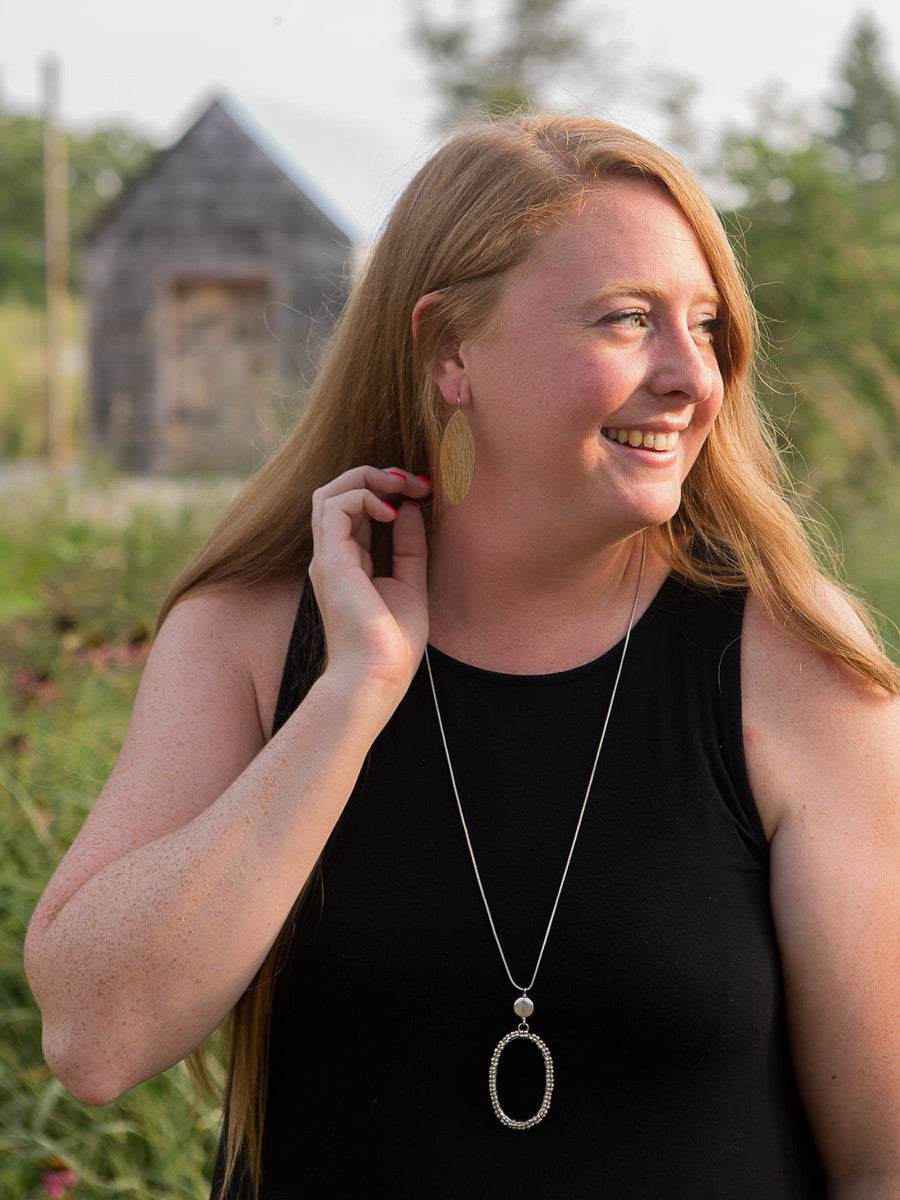 silver textured leaf earrings | Fair Anita