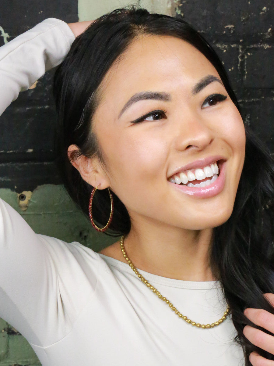 ethically made upcycled brass short necklace | Fair Anita