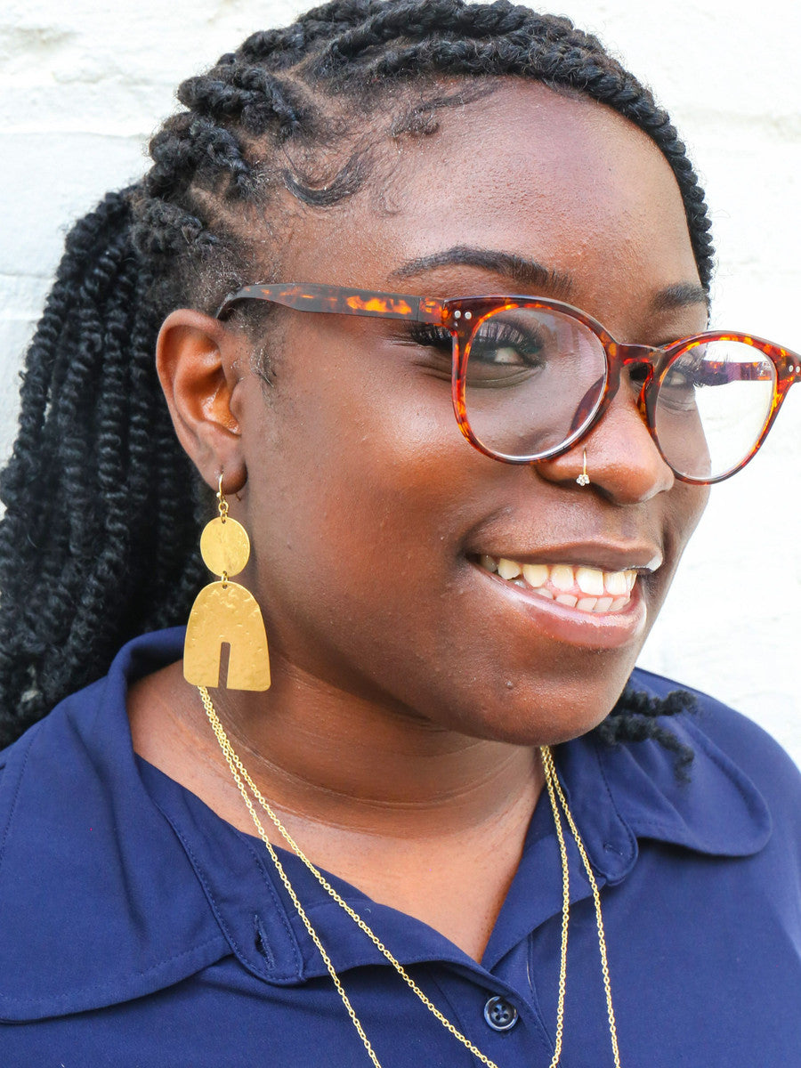 statement geometric U earrings gold _Fair Anita