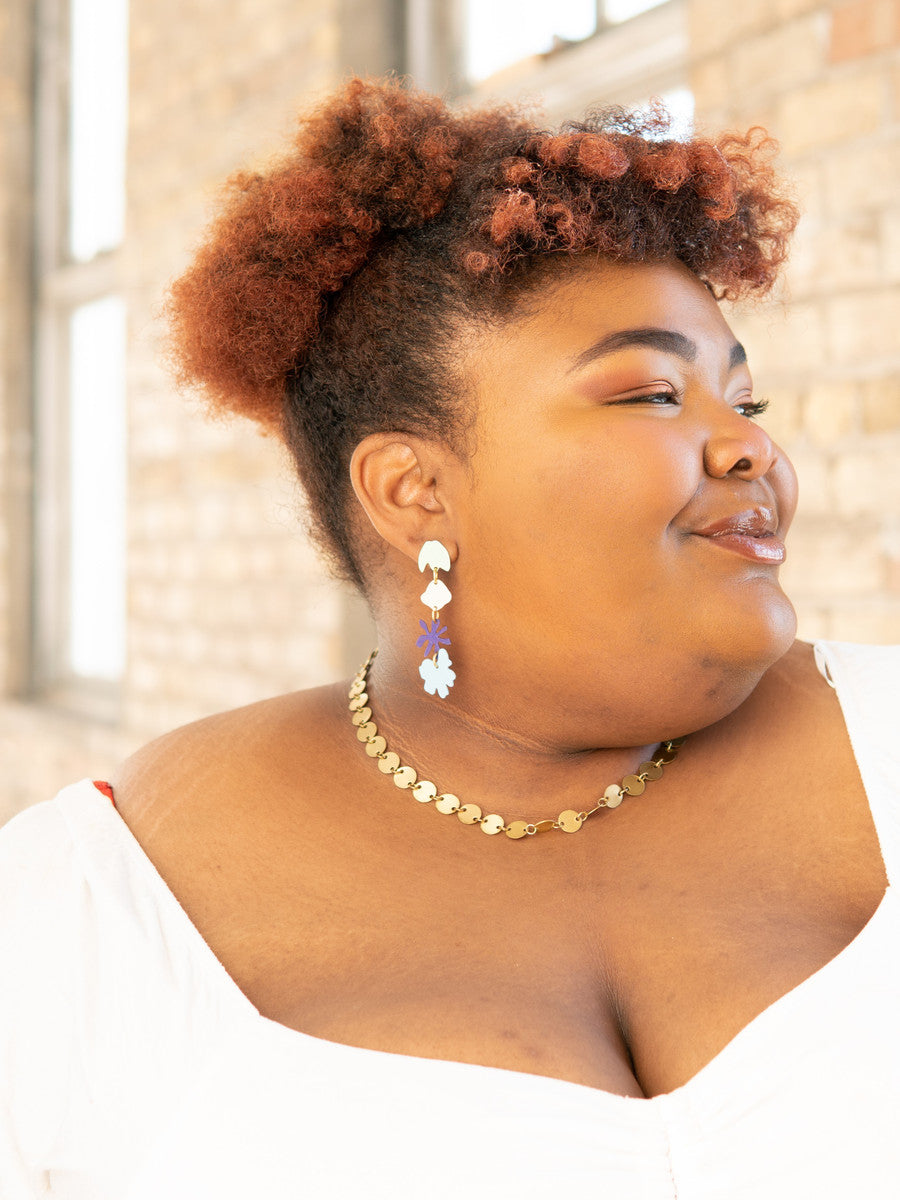 trendy teal floral drop earrings_FAIR Anita