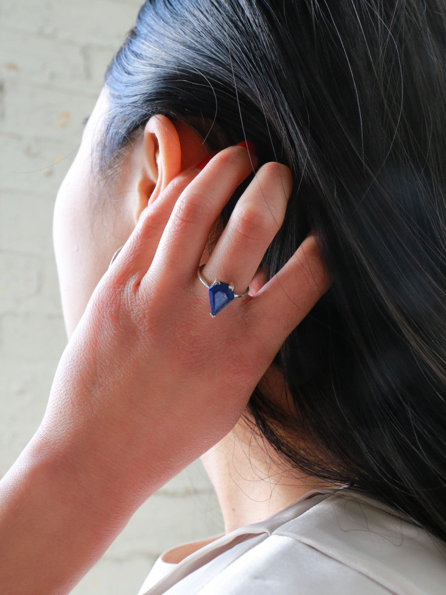 triangle lapis sterling ring | Fair Anita