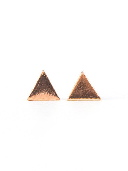 Rose Gold Triangle Studs