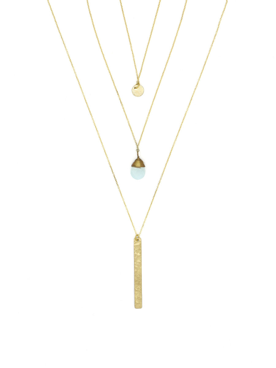 easy convertible layered necklace in brass | Fair Anita