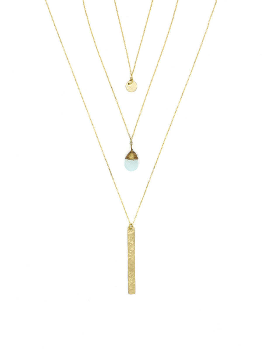 easy convertible layered necklace in brass  | Fair Anita