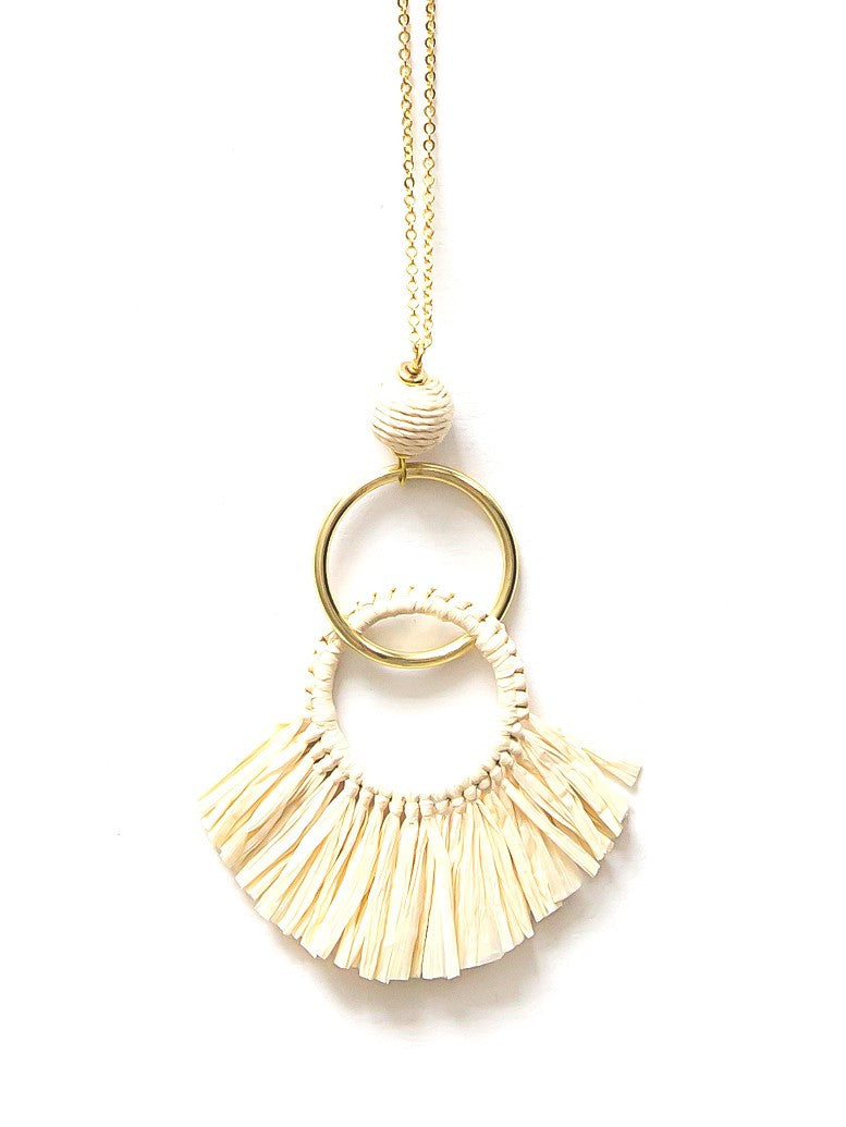 Raffia Statement Necklace - Natural