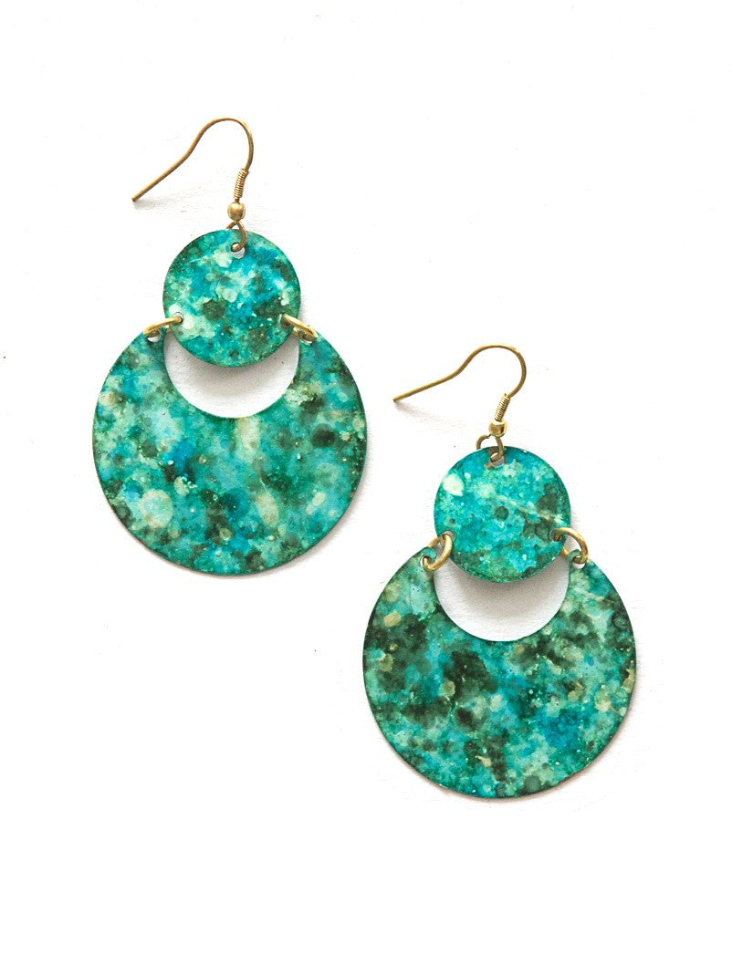 Painted Blue and Teal Earrings | Fair Anita