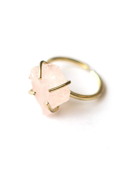 rose quartz adjustable ring | Fair Anita