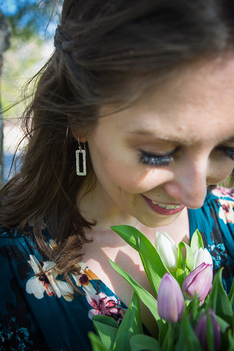 Rectangle sterling silver earrings | Fair Anita