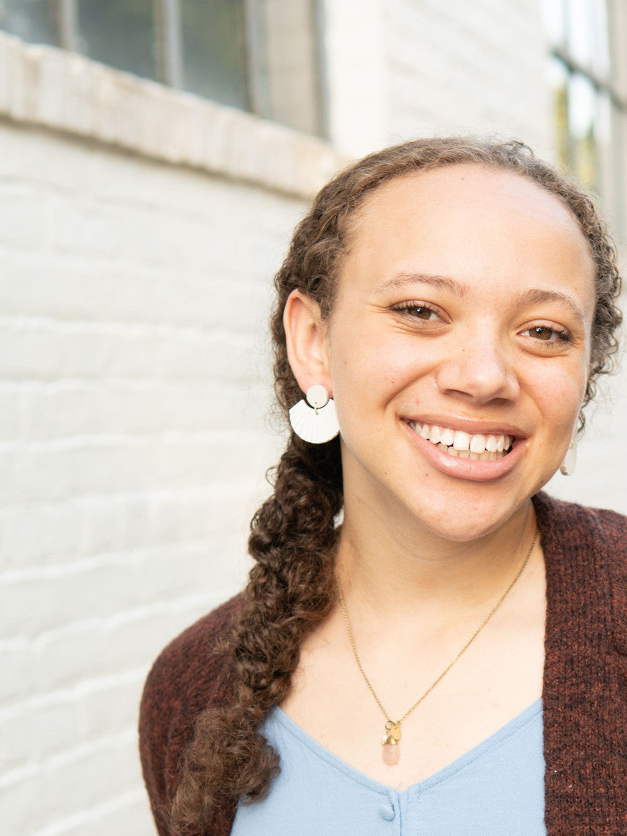 white clay textured earrings | Fair Anita