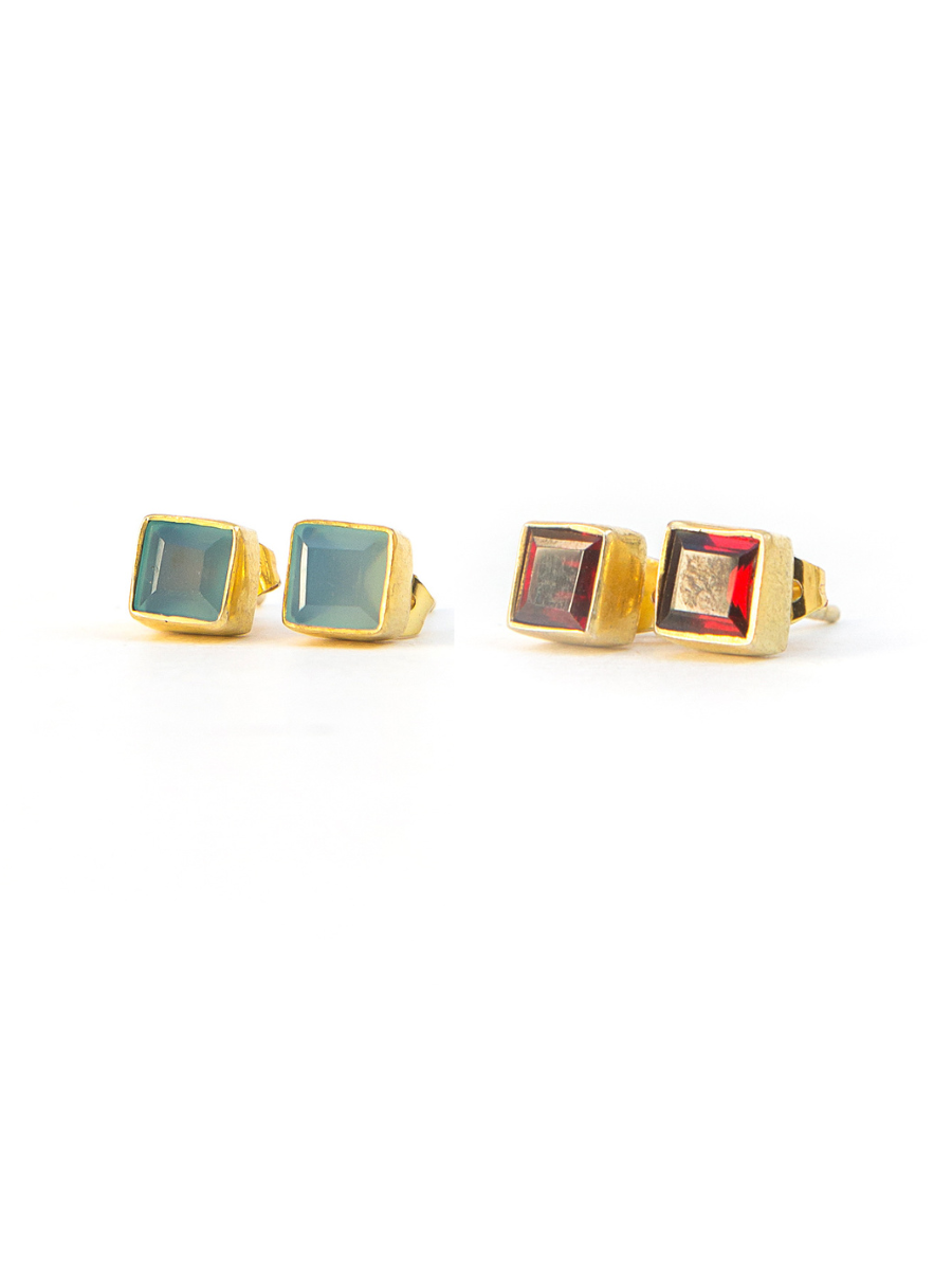 Crystal Waters Studs - Brass