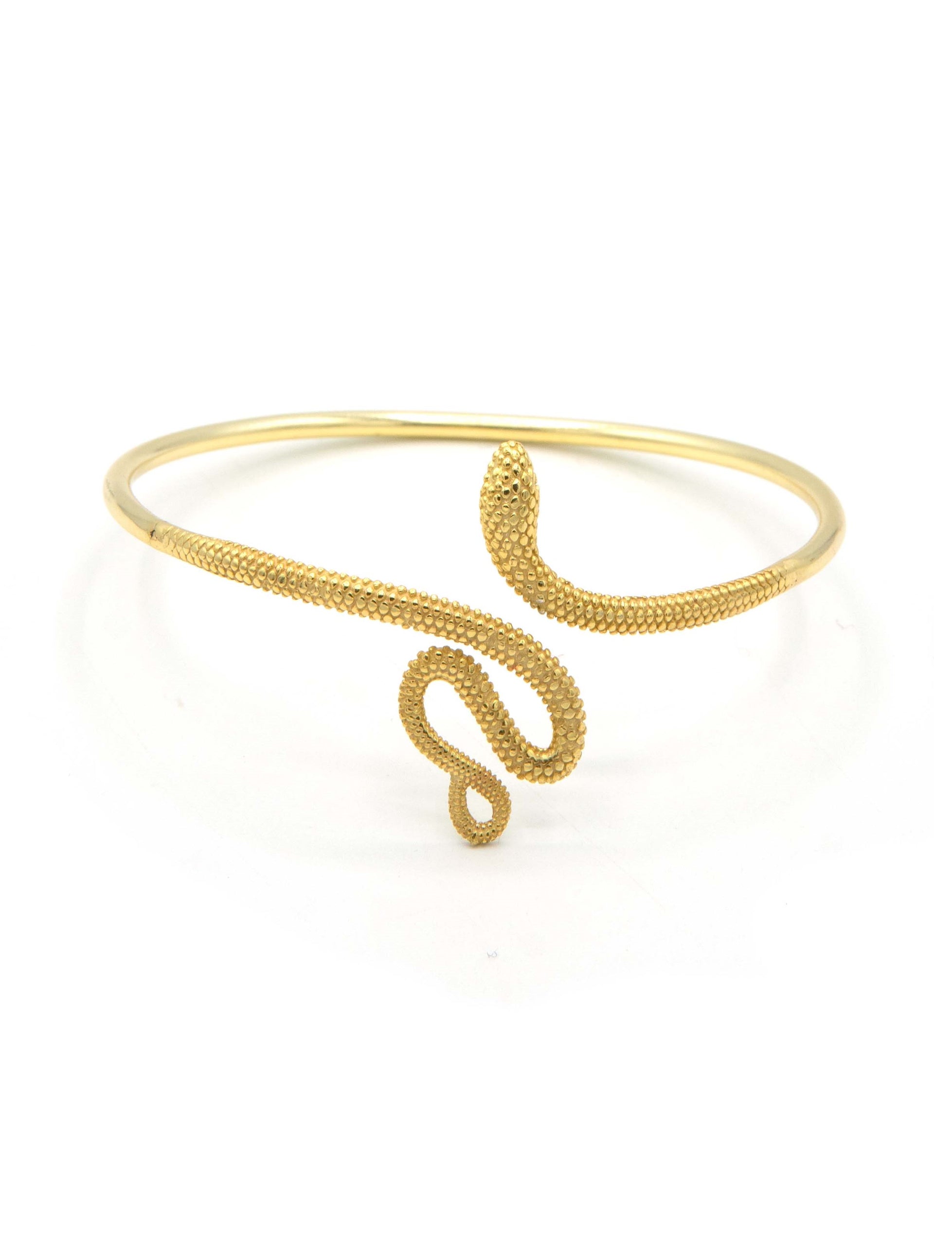 Snake Bracelet with Emerald Eyes * Silver or Black Serpent Bracelet * Snake Cuff Bracelet * Viper Serpent Jewelry Bangle - Gift for Her