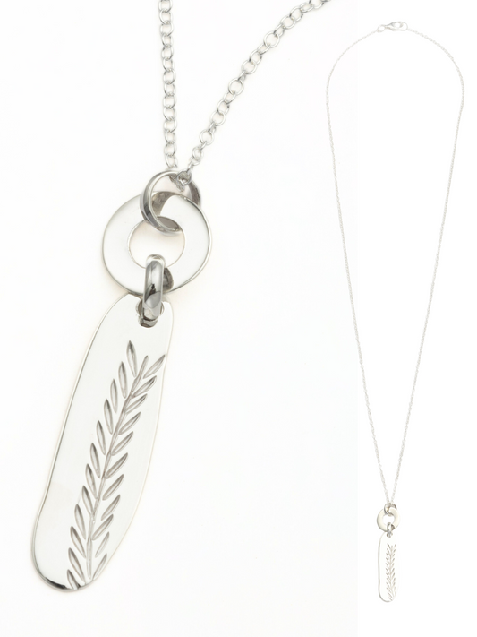 Wild Grass Sterling Silver Pendant Necklace