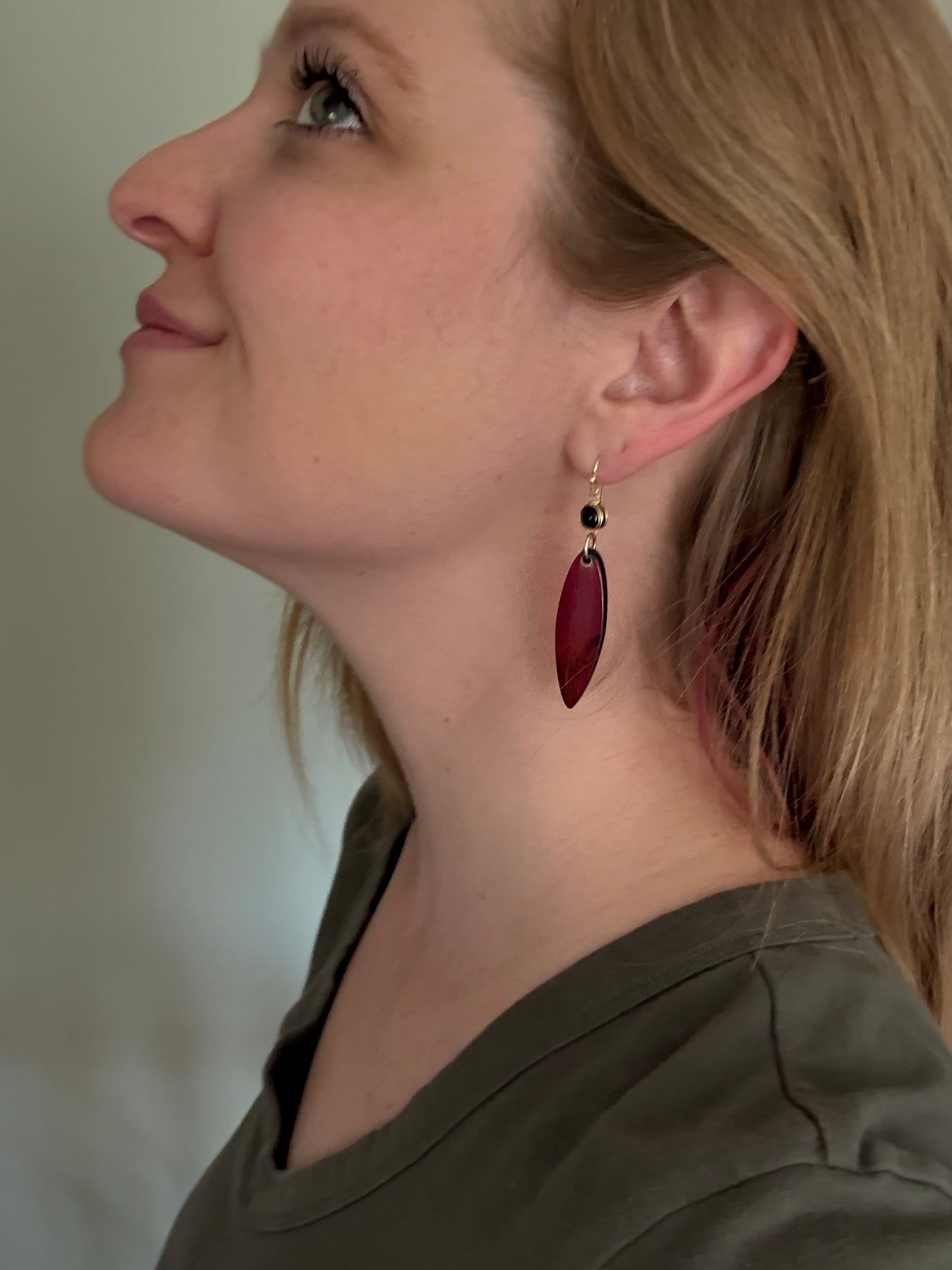 Garnet Flow Resin Earrings