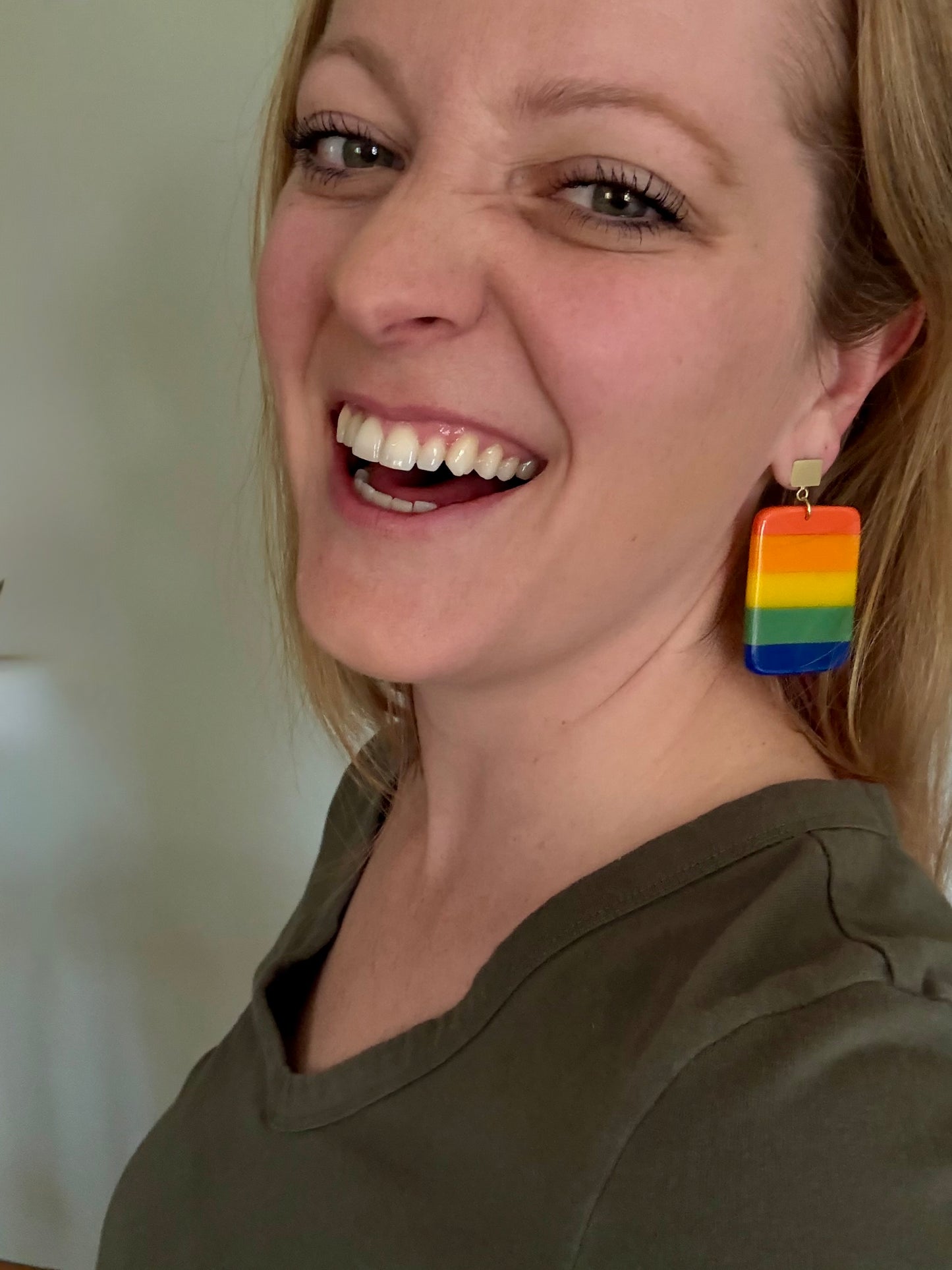 Radiant Rainbow Resin Earrings