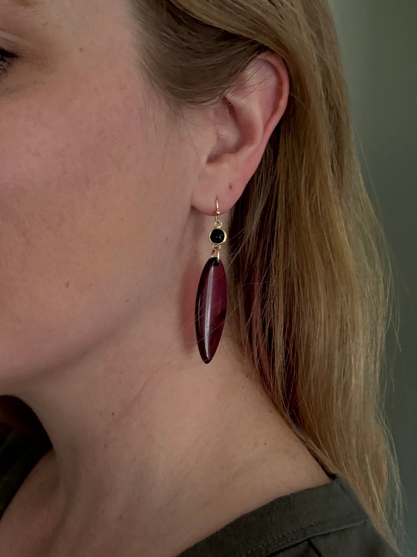Garnet Flow Resin Earrings