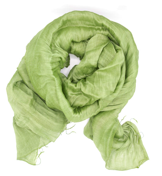 Woven Linen Scarf - Olive