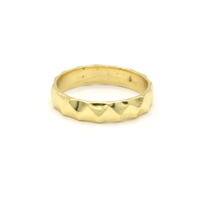 Hammered Band Brass Ring