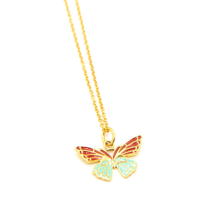 Fly Free Butterfly Enamel Necklace