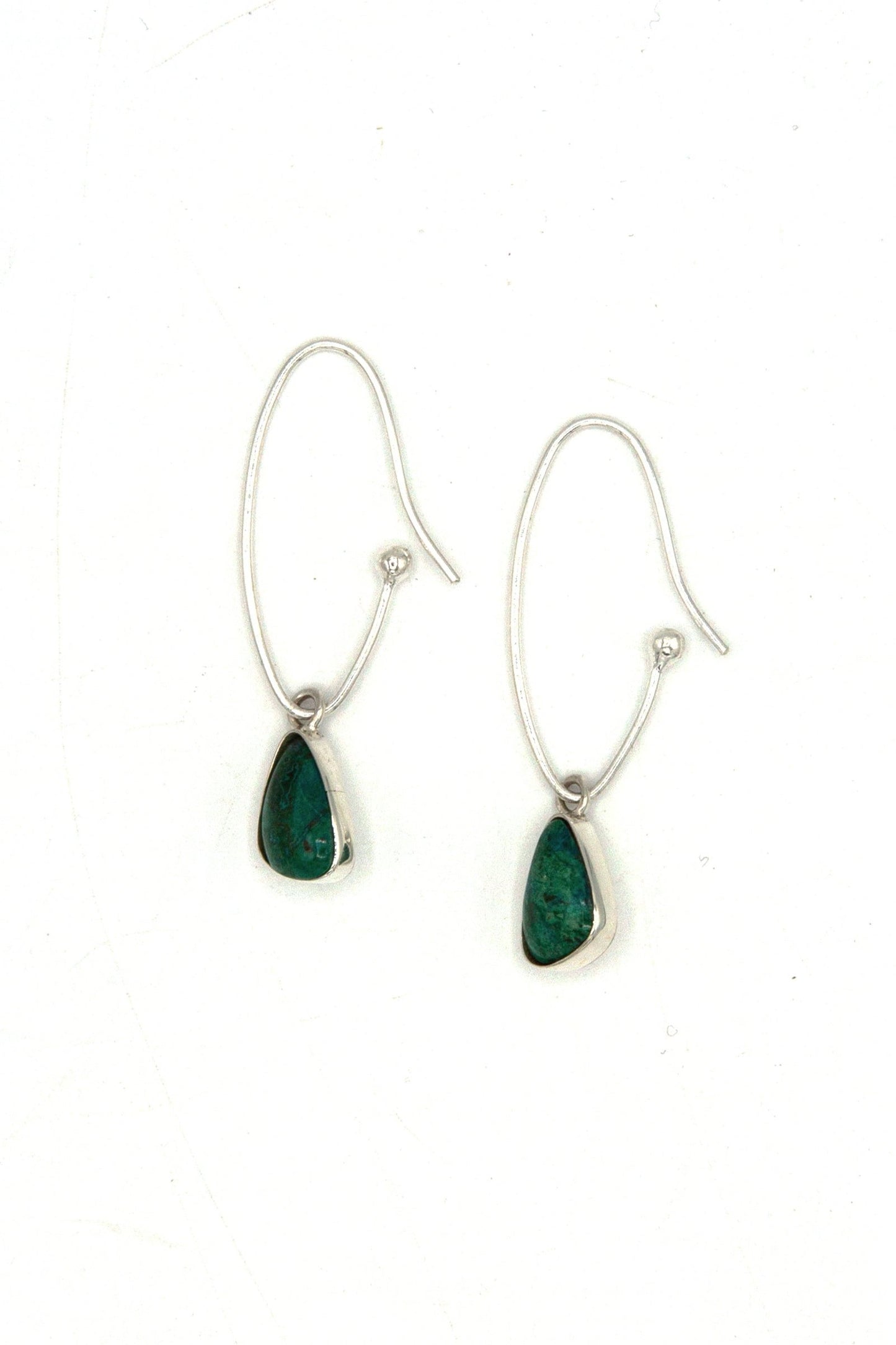 Tranquility Chrysocolla Sterling Silver Hoops