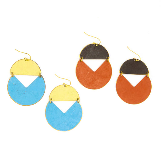 Painted Moon Earrings