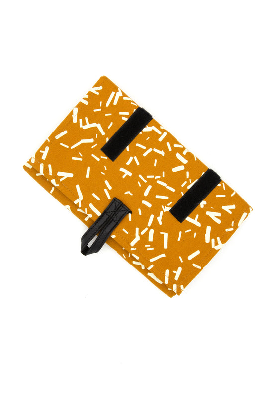 Wayfarer Jewelry Roll Travel Case - Confetti Mustard